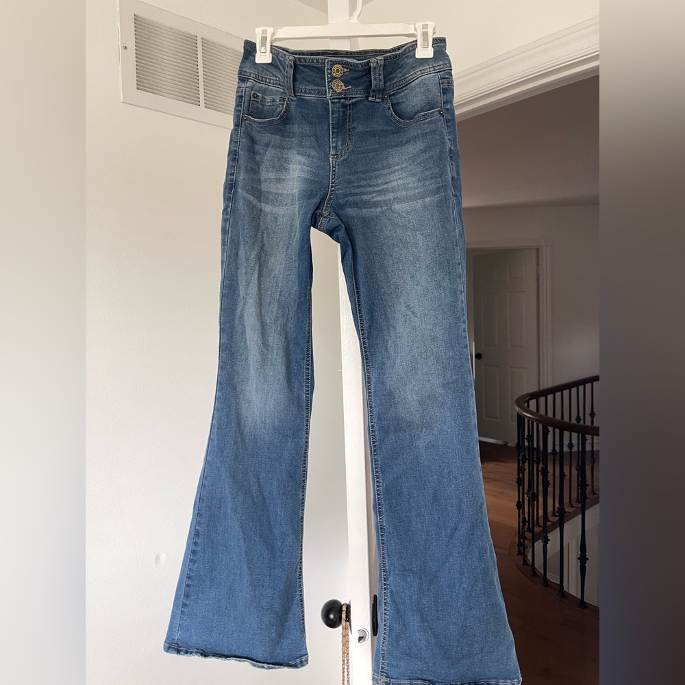 Garage Low Rise Blue Flared Women Jeans